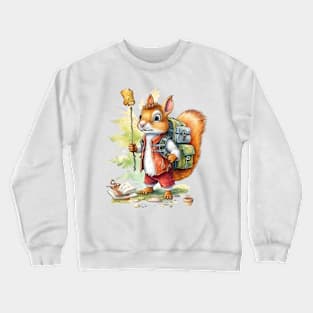 Watercolor Adventure Squirrel #1 Crewneck Sweatshirt